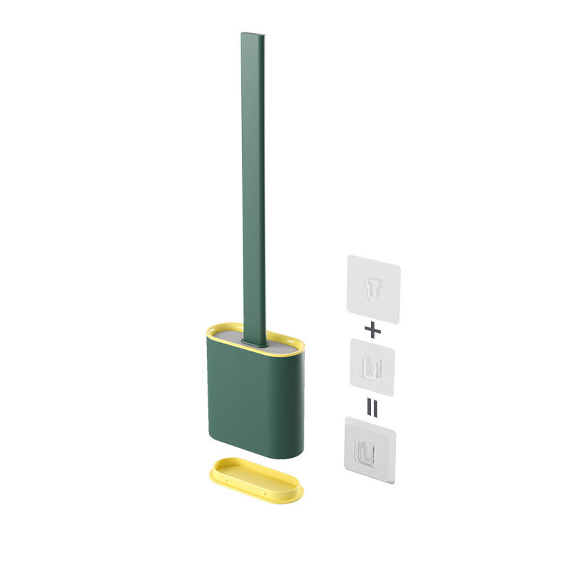Creative Wall-Mounted Soft Brush With Cover For Toilet Washing