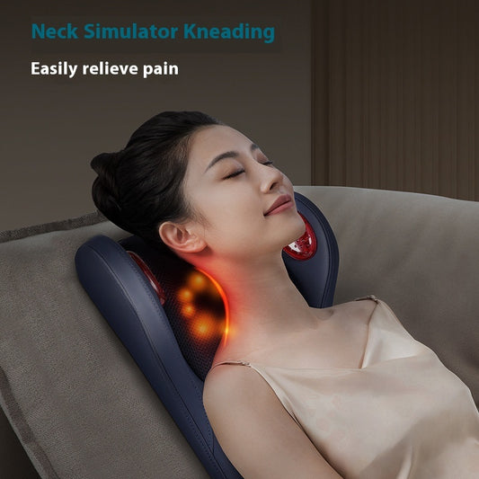 Cross-border Massage Instrument Waist And Neck Dual-use Automatic Kneading Massage Pillow Back Waist Cushion Massager Factory In Stock