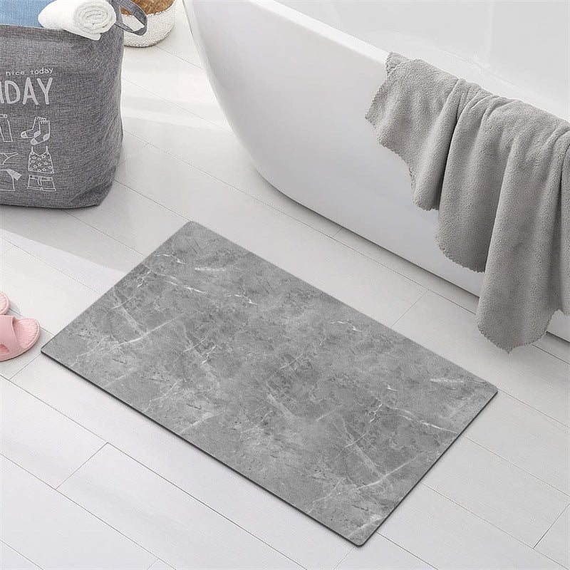 Nordic Light Luxury Marbling Diatom Ooze Absorbent Non-slip Floor Mat Toilet Door Quick-drying Feet