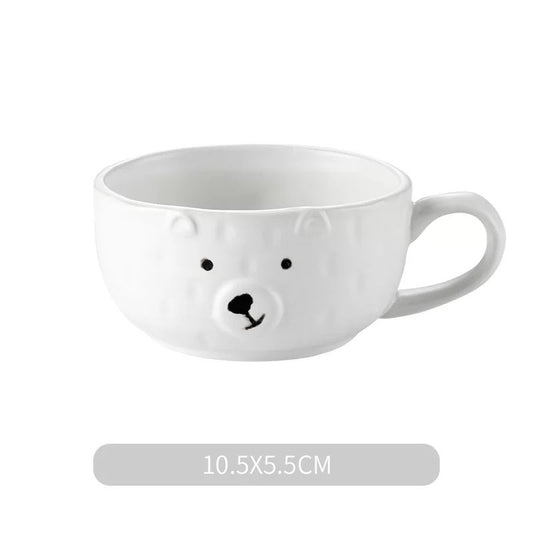 White Bear Bowl Dish & Plate Household Children's Tableware Set