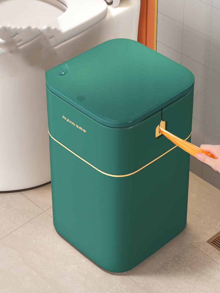 Garbage Bin Household Light Luxury With Lid Living Room Toilet Kitchen Automatic Packing Paper Basket