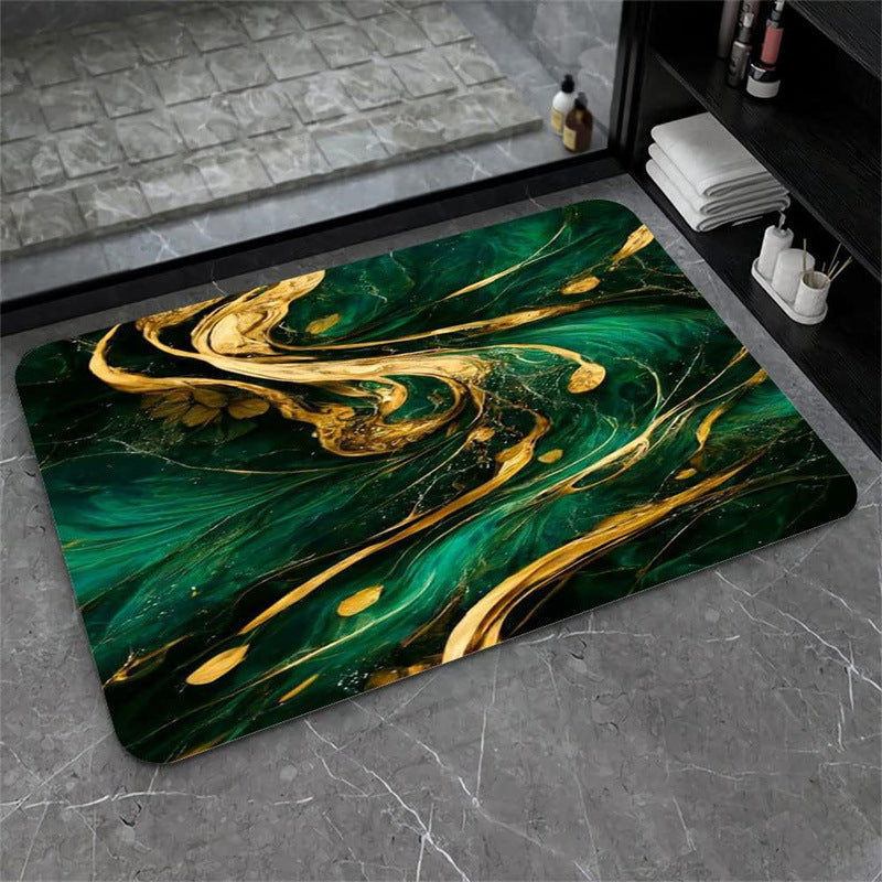 Nordic Light Luxury Marbling Diatom Ooze Absorbent Non-slip Floor Mat Toilet Door Quick-drying Feet