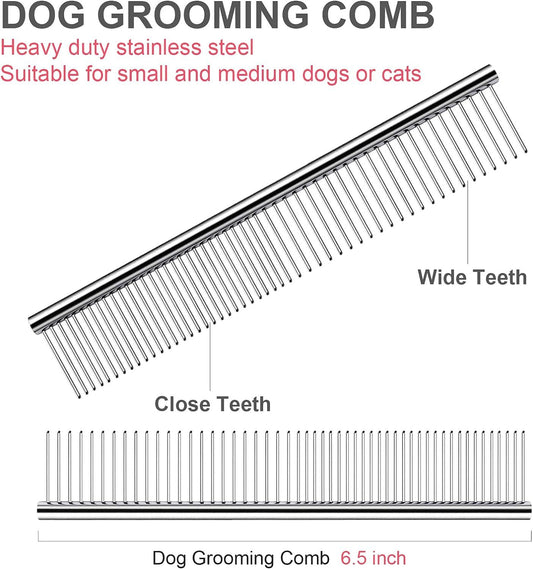 Dog Grooming Scissors With Safety Round Tips Stainless Steel Professional Dog Grooming Kit Thinning Curved Scissors And Comb For Dog Cat Pet