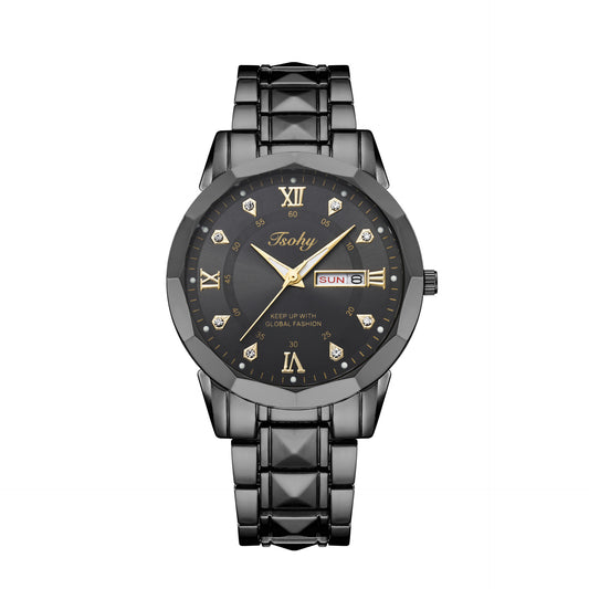 Quartz Watch Double Calendar Luminous Men