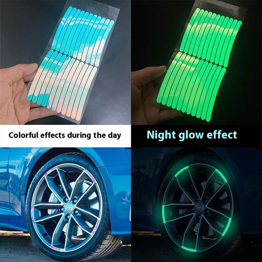 Warning Stickers Rainbow Luminous Decorative Car Sticker Supplies