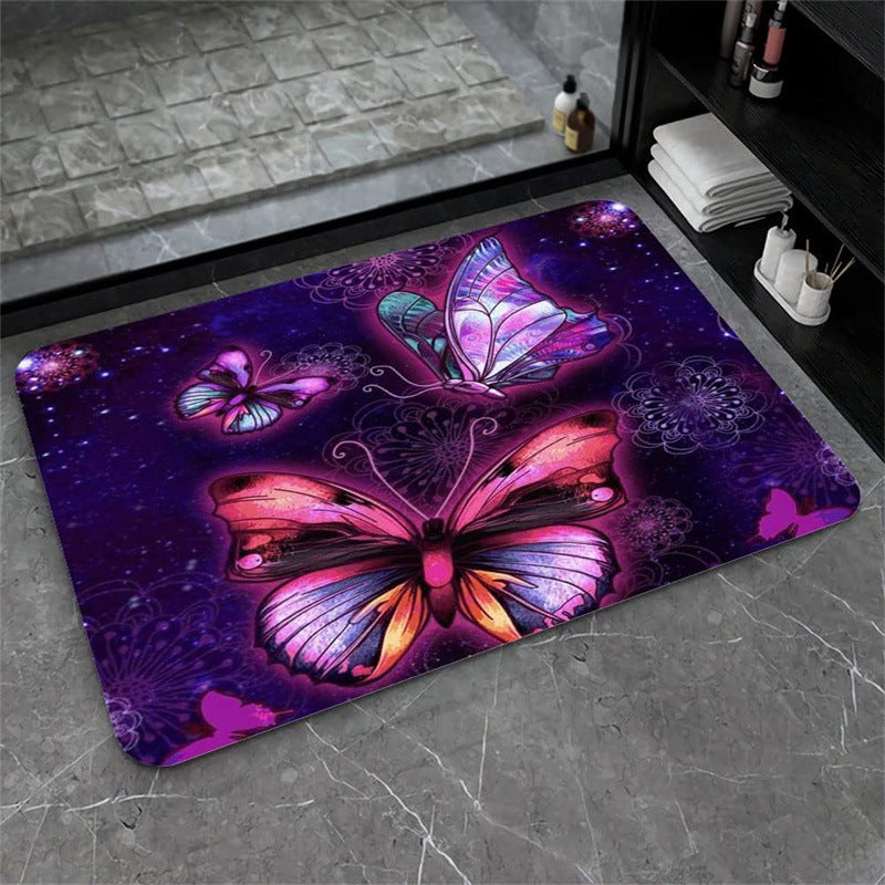 Nordic Light Luxury Marbling Diatom Ooze Absorbent Non-slip Floor Mat Toilet Door Quick-drying Feet