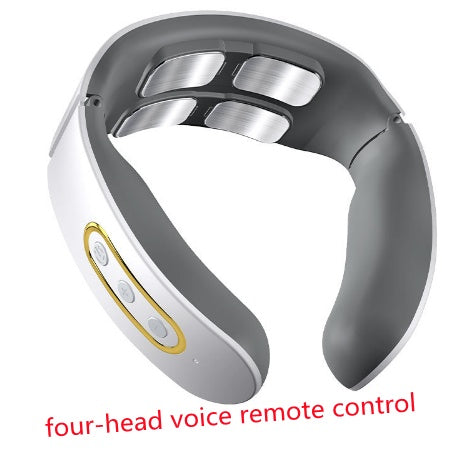 Four-Head Electric Pulse Neck Massager Far Infrared Heat Pain Relief Tool
