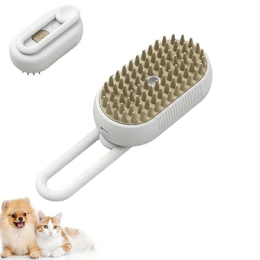 Cat Steam Brush For Shedding 3 In 1 Cat Steamy Brush Cleanser With Foldable Handle Pet Spa Brush For Cats Dogs Defur Comb For Cats Steam Brush For Cats Pet Spray Hair Removal Comb