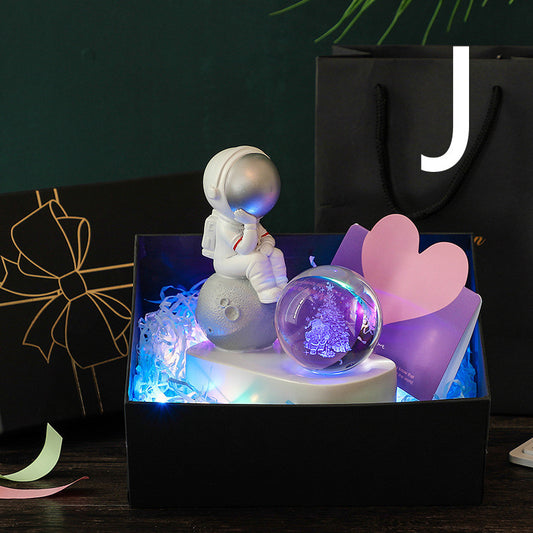 Space Astronaut Desktop Resin Decoration Dream Transparent Crystal Ball Gradient Light