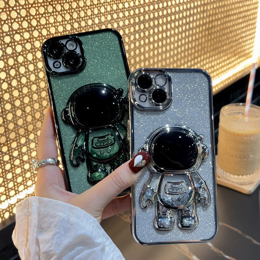 Astronaut Spaceman Quicksand Phone Case Electroplating