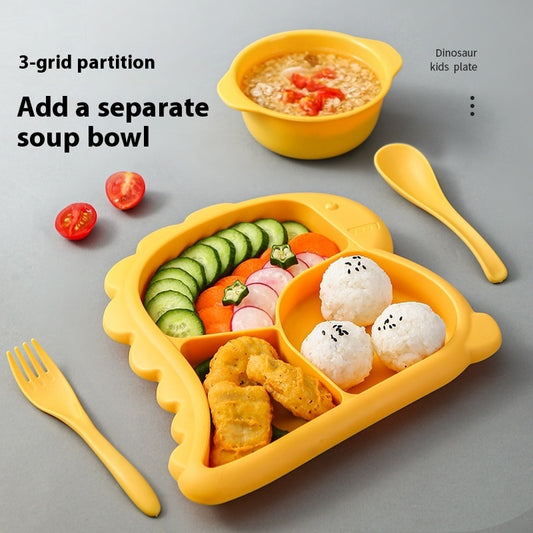Creative Cartoon Dinosaur Children's Dinner Plate Four-piece Set