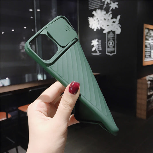 Compatible With  , Slide Camera Lens Protector Phone Case Soft Silicone Cover Matte Back Cover
