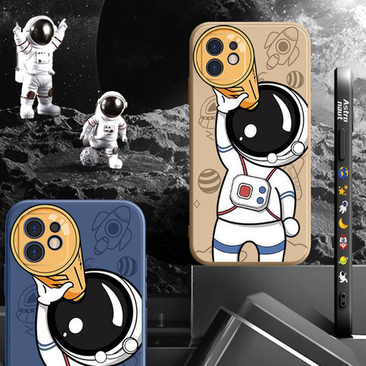 Compatible With  , Cartoon Astronaut Creative Planet Silicone Phone Case