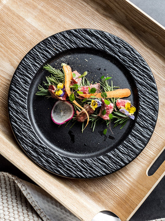 Black Light Luxury High-grade Western Restaurant Steak Plate