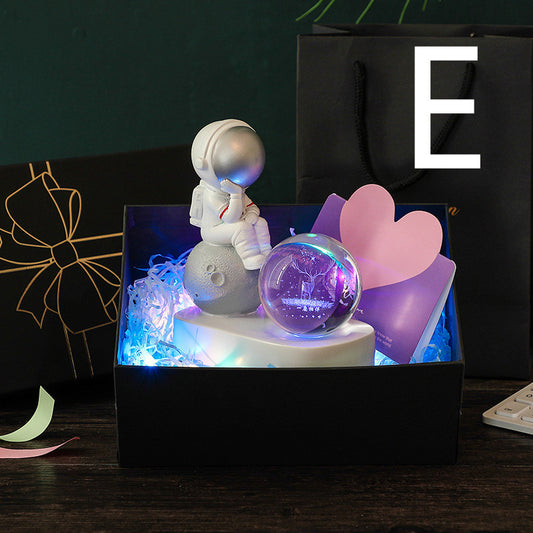 Space Astronaut Desktop Resin Decoration Dream Transparent Crystal Ball Gradient Light
