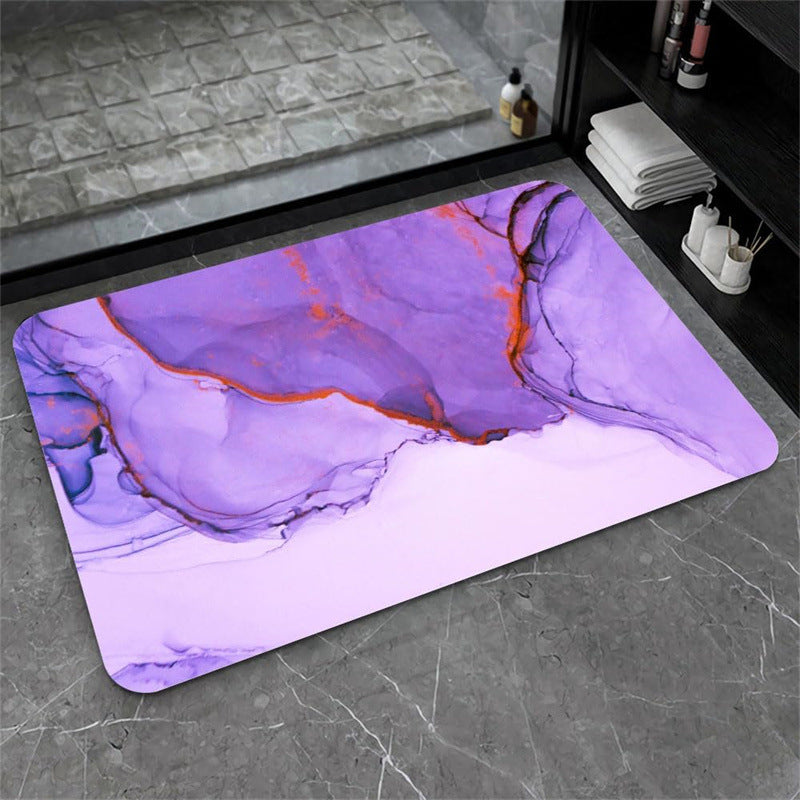 Nordic Light Luxury Marbling Diatom Ooze Absorbent Non-slip Floor Mat Toilet Door Quick-drying Feet