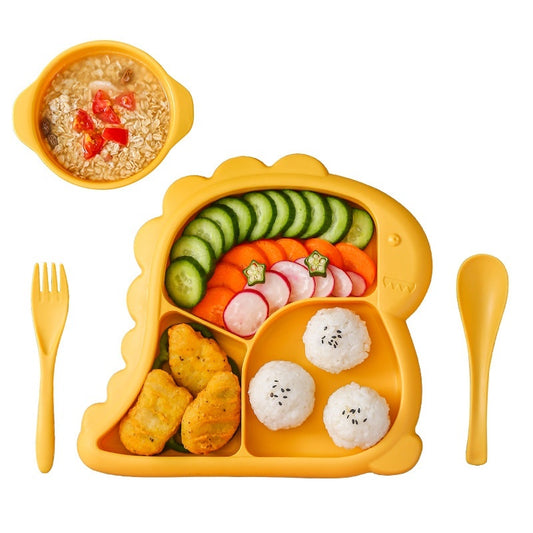 Creative Cartoon Dinosaur Children's Dinner Plate Four-piece Set