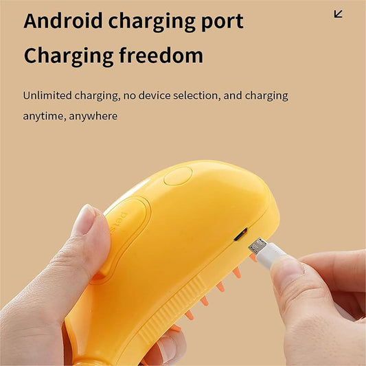 Cat Steam Brush 3 In1 Steam Cat Brush Rechargeable Silicone Steam Brush Massage Grooming Pet Brush Multifunctional Pet Hair Comb For Removing Tangled And Loosse Hair