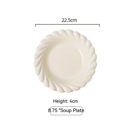 Ceramic Tableware Underglaze Rice  Light Luxury Plate Bowl