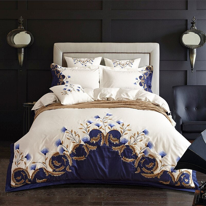 Four-piece satin embroidery flower set
