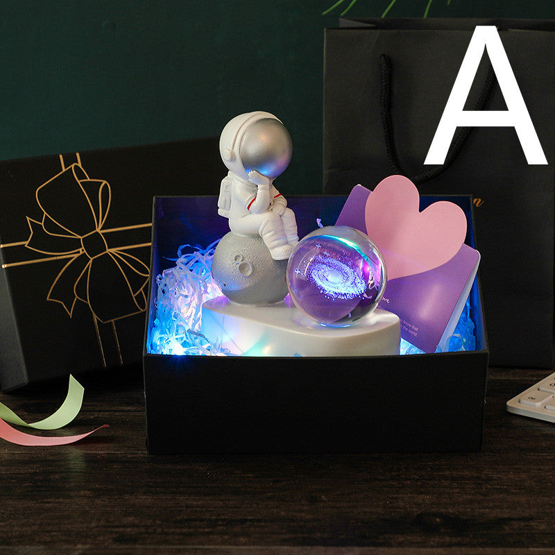 Space Astronaut Desktop Resin Decoration Dream Transparent Crystal Ball Gradient Light