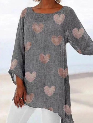 Ins Colorblock Print V-neck Long Sleeve T-Shirt Fashion Loose Tops Autumn And Spring Women's Clothing