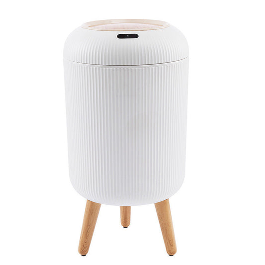 Smart Sensor Trash Can Light Luxury Round High Leg Kitchen Bathroom