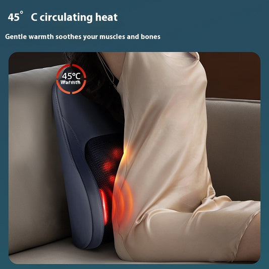 Cross-border Massage Instrument Waist And Neck Dual-use Automatic Kneading Massage Pillow Back Waist Cushion Massager Factory In Stock