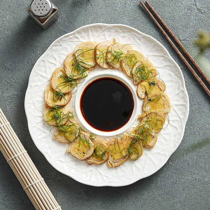 Cabbage-shaped Ceramic White Light Luxury High Sense Western Cuisine Plate