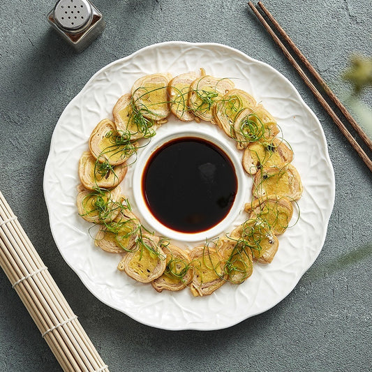 Cabbage-shaped Ceramic White Light Luxury High Sense Western Cuisine Plate