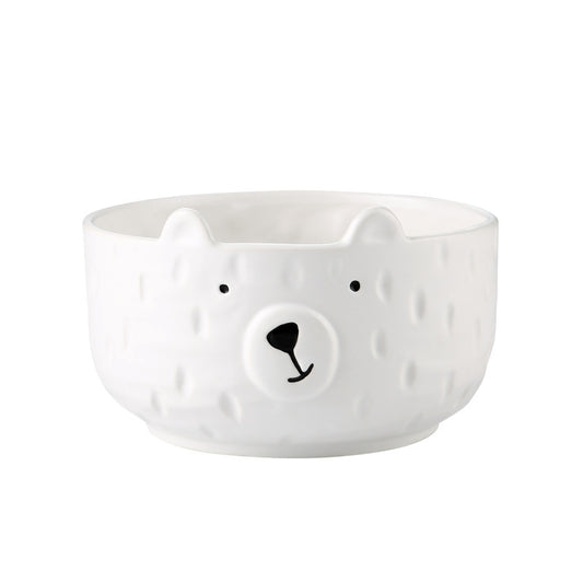 White Bear Bowl Dish & Plate Household Children's Tableware Set