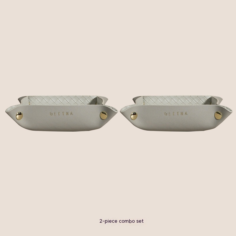 Jewelry Hallway Light Luxury Woven Dining Tray Key Cosmetic Storage Tray