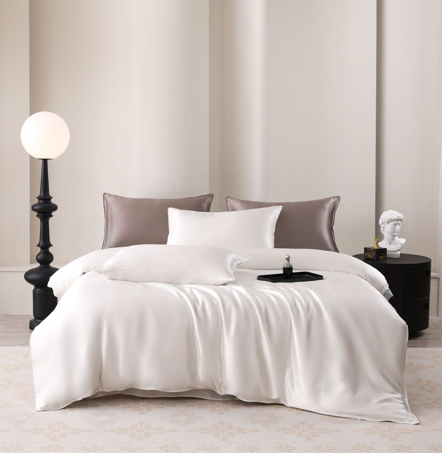 Silk Four-piece Set 19 M Pure Color Pillowcase