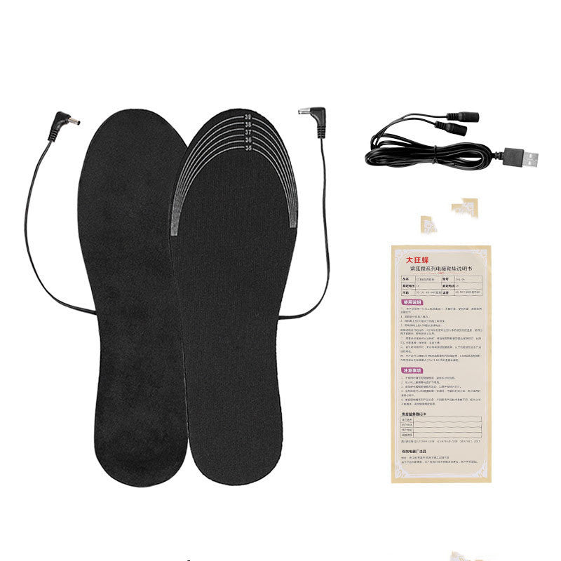 USB Warmed Insole Feet Warmer Rechargeable Heating Washable Size