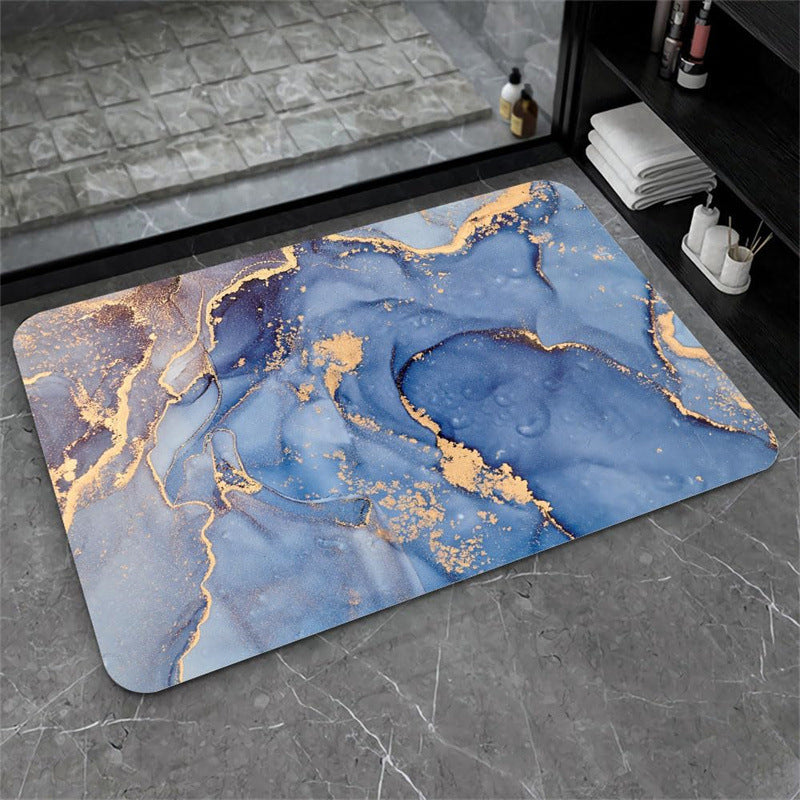 Nordic Light Luxury Marbling Diatom Ooze Absorbent Non-slip Floor Mat Toilet Door Quick-drying Feet