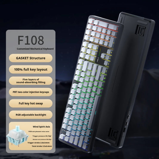 Tarantula F108pro Wireless Bluetooth Three-model Customized Mechanical Keyboard