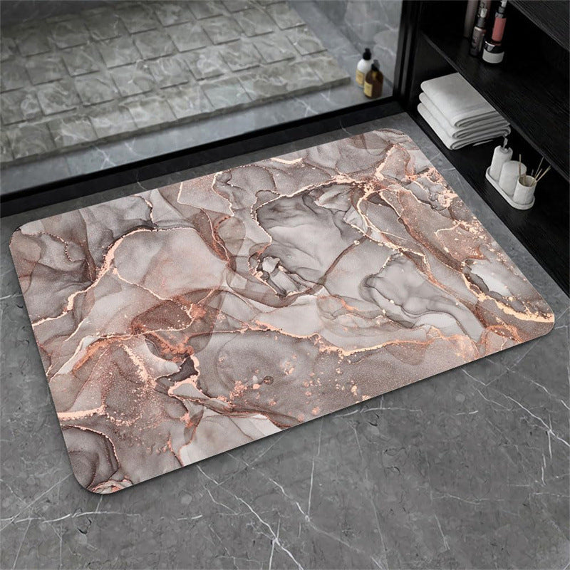 Nordic Light Luxury Marbling Diatom Ooze Absorbent Non-slip Floor Mat Toilet Door Quick-drying Feet