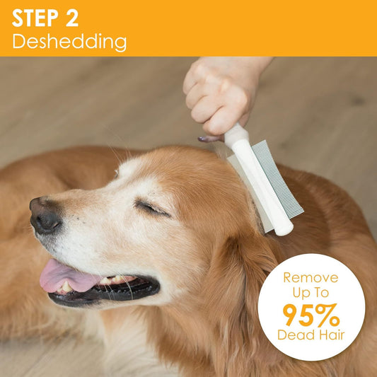 2 In 1 Dog Cat Deshedding Brush Grooming Comb Double Sided Professional Brush For Short Medium Or Long Hair Effectively Remove Dead Floating Hair