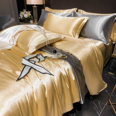 Affordable Luxury Style Silk Solid Color European Silk Bedding
