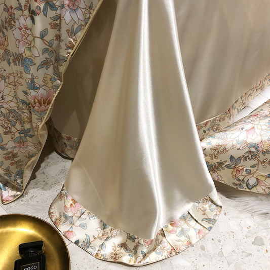 Bare Sleeping Silk Four-piece Set Silk Light Luxury Bedding