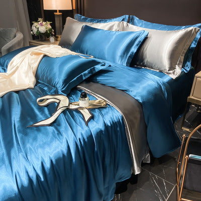 Affordable Luxury Style Silk Solid Color European Silk Bedding