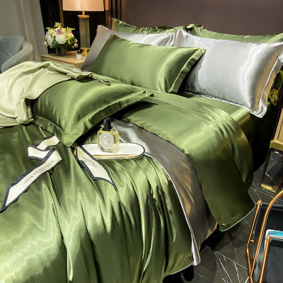 Affordable Luxury Style Silk Solid Color European Silk Bedding