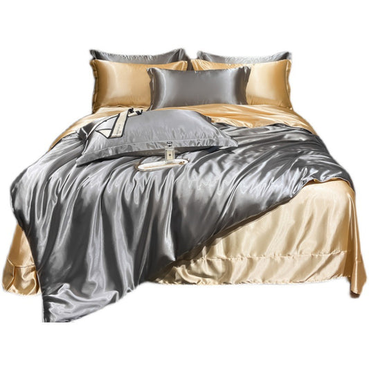 Affordable Luxury Style Silk Solid Color European Silk Bedding