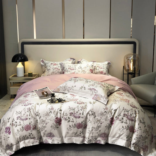 Satin Long-staple Cotton Pastoral Flowers Digital Printed Quilt Cover