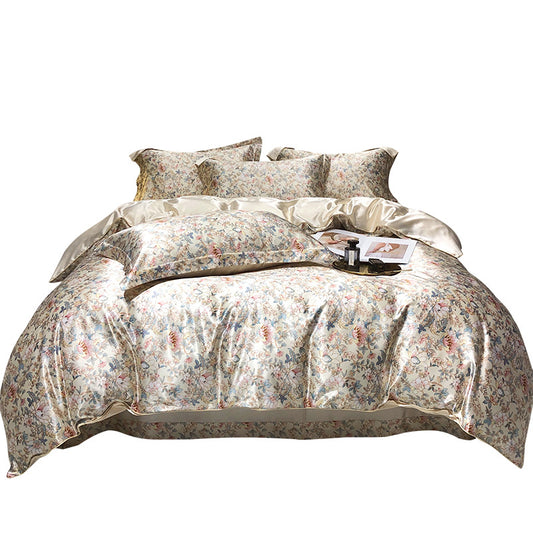 Bare Sleeping Silk Four-piece Set Silk Light Luxury Bedding