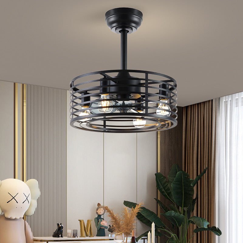 Retro Ceiling Fan Lights Industrial Style Iron Dining Roomliving Room Chandelier