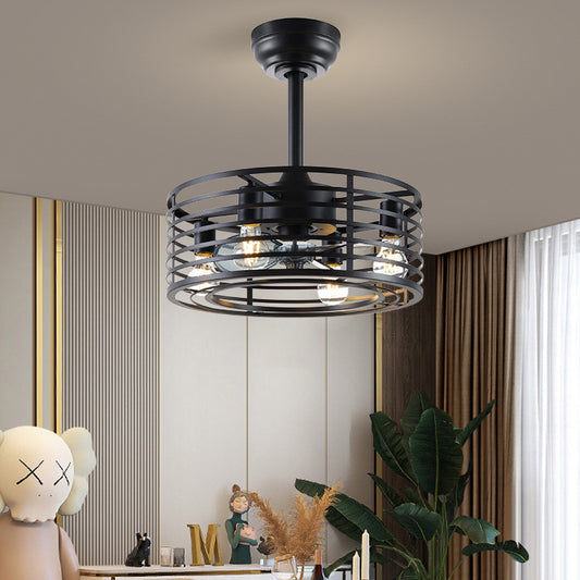 Retro Ceiling Fan Lights Industrial Style Iron Dining Roomliving Room Chandelier