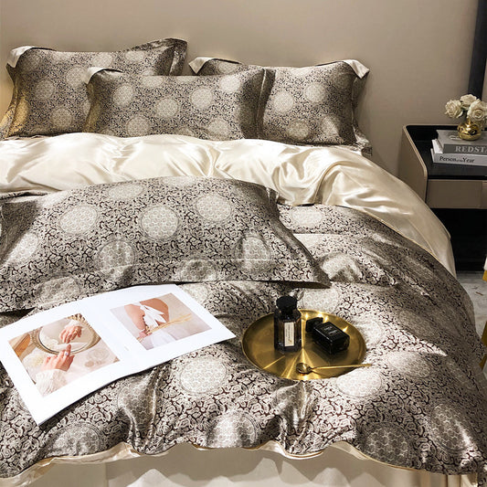 Bare Sleeping Silk Four-piece Set Silk Light Luxury Bedding