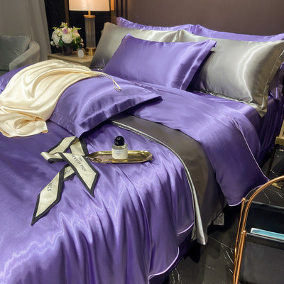 Affordable Luxury Style Silk Solid Color European Silk Bedding