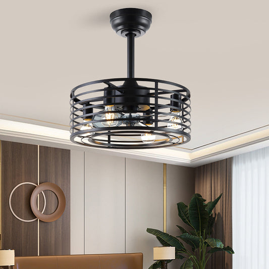 Retro Ceiling Fan Lights Industrial Style Iron Dining Roomliving Room Chandelier